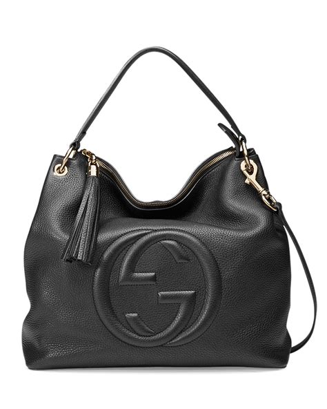 gucci black handbags leather.